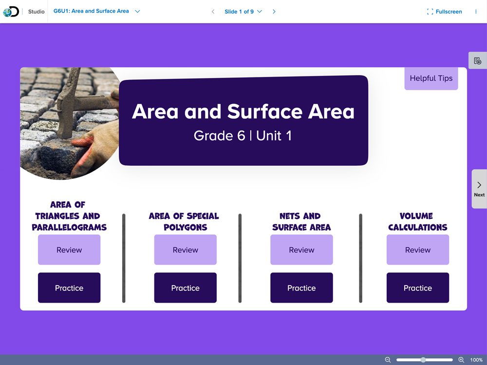 cms grade 6 unit 1 math board