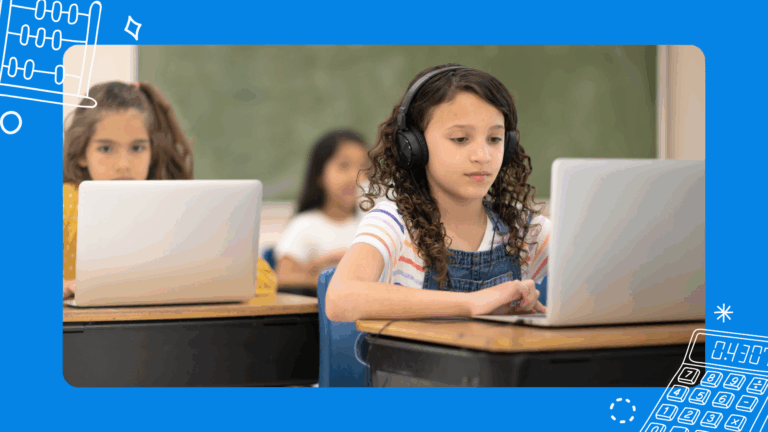 Student using adaptive technology