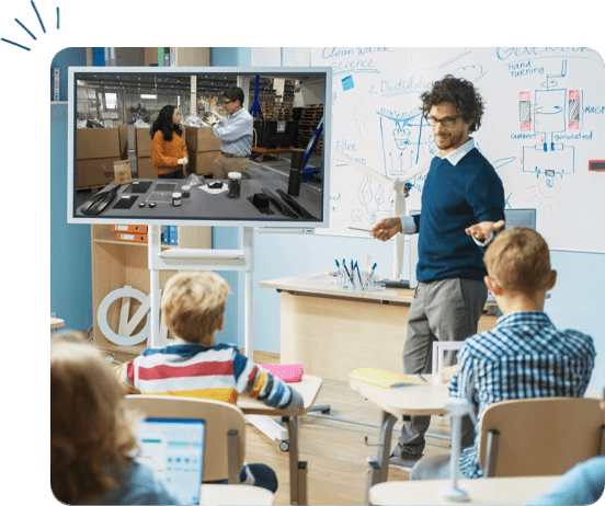 vft teacher with tv azure corner burst